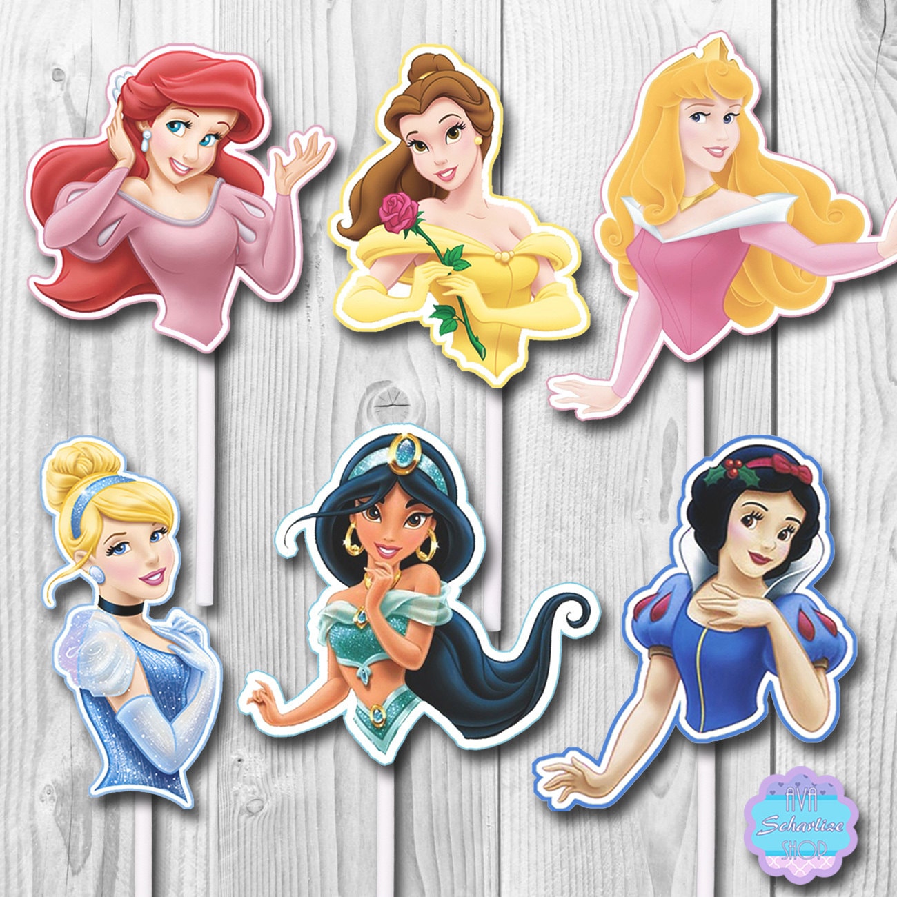 Download PRINTABLE Disney Princess Cupcake Toppers Cupcake Picks