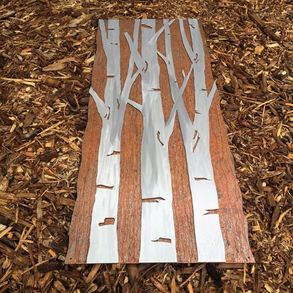 Winter Aspen Tree Wall art. Metal artwork by BearMountainMetalArt