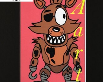 Foxy - Five Nights at Freddy's - FNAF - Video game - 5x7 print - in a black 8x10 matte - horror - jump scare