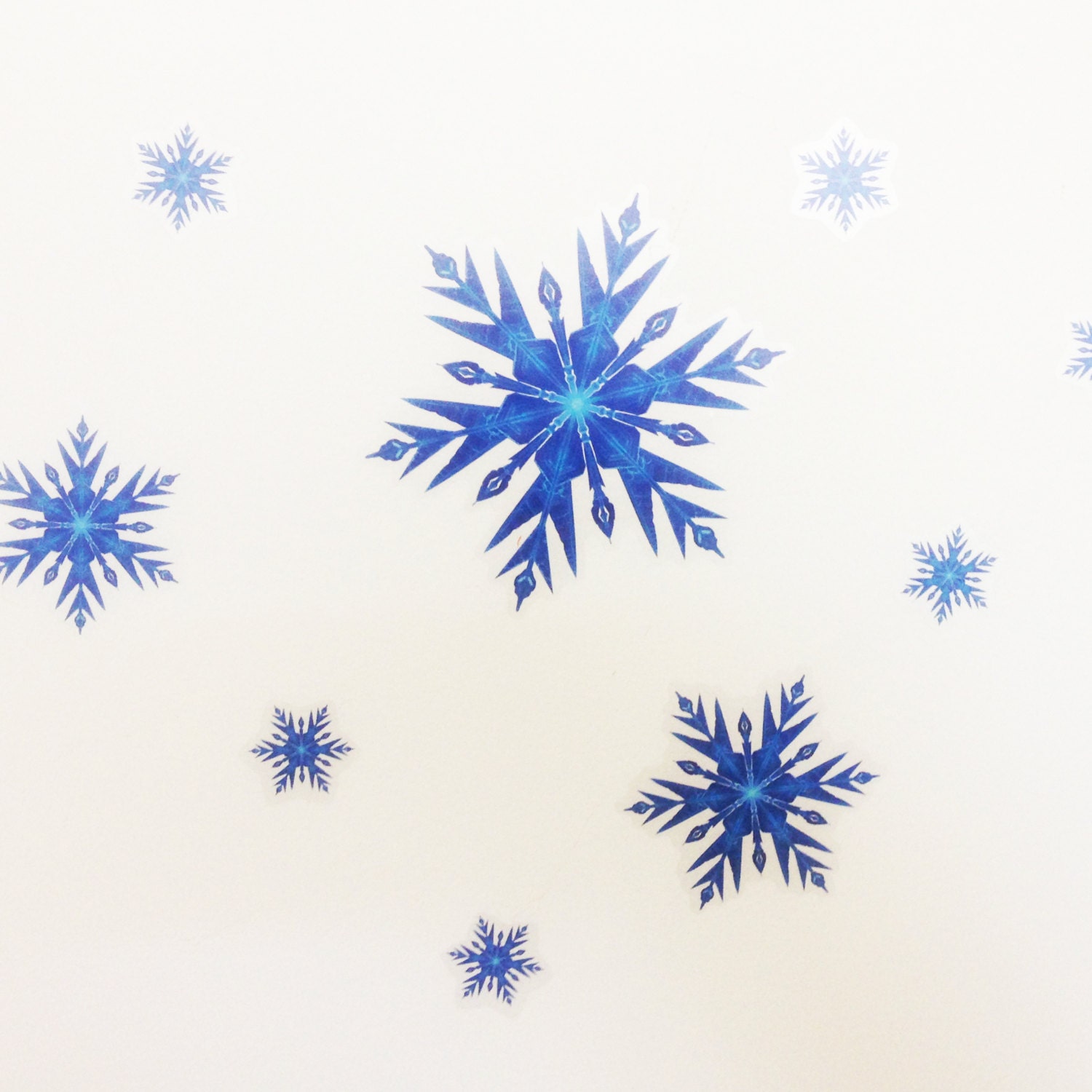 Snowflake decorations decal blue for frozen birthday snow wall