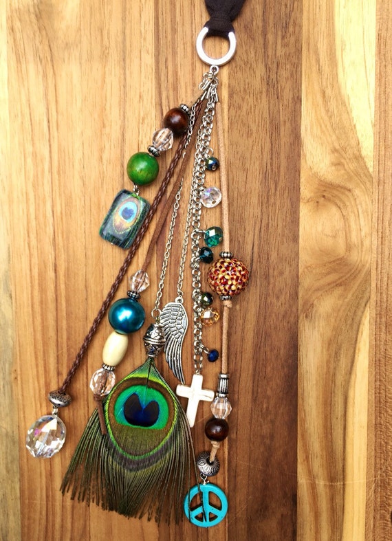 Boho Car Accessories Rearview Mirror Charm Cute Car Decor for