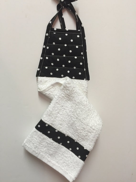 Black with White Polka Dots Kitchen TowelPolka by ...