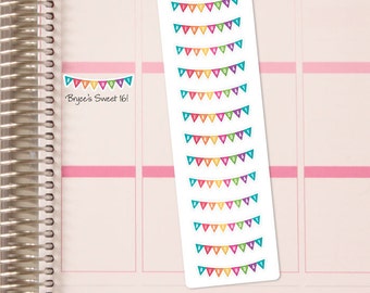 Planner Stickers - Birthday Banner Stickers - Fits Erin Condren Vertical and Happy Planner