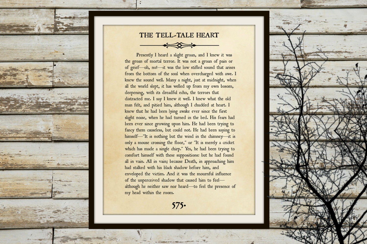 TELL-TALE HEART Book Page Wall Art Edgar Allan Poe Book