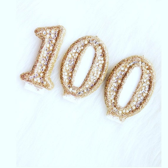 100th Birthday /Glitter Birthday Candles / by