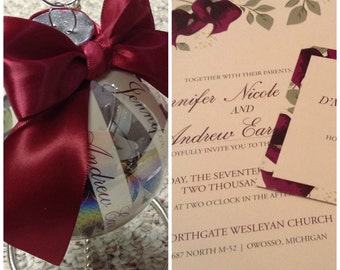 Wedding Invitation Keepsake ~ Wedding Christmas Ornament ~ Unique Wedding Gift ~ First Christmas Ornament ~ First Anniversary ~ Paper Anniv