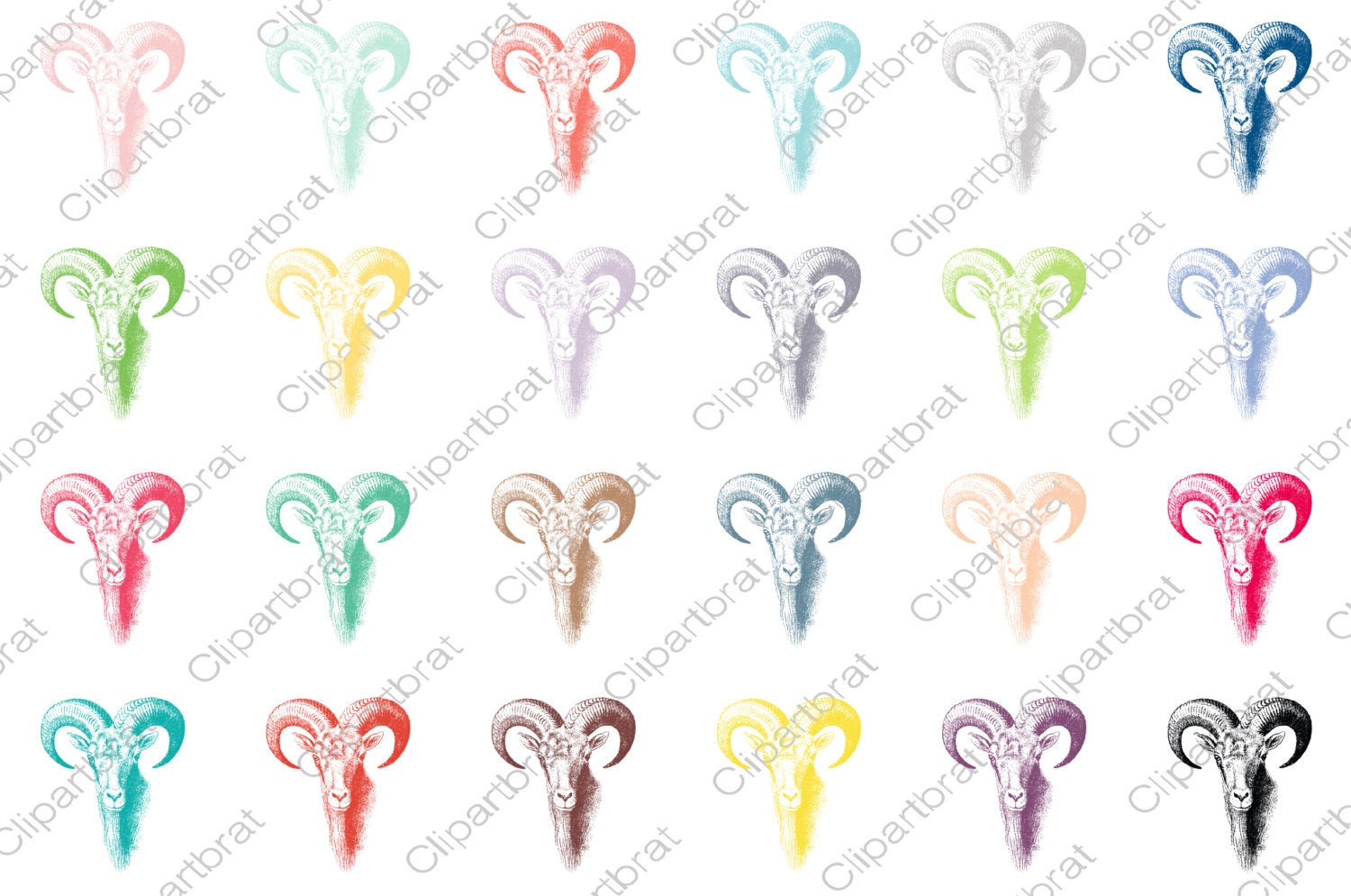 RAM HEAD CLIPART For Commercial Use Rustic Clip Art Ram Horns Antlers Goat Head Mountain Animal Images Rainbow Color Vector Digital Graphics RAM HEAD CLIPART For Commercial Use Rustic Clip Art Ram Horns Antlers Goat Head Mountain Animal Images Rainbow Color Vector Digital Graphics