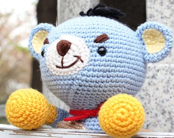 Amigurumi Pattern, Crochet Pattern ,Handmade, PDF, Digital file, Doll, Crochet, PDF Pattern, Bear, Animal, Character, Rocky Bear