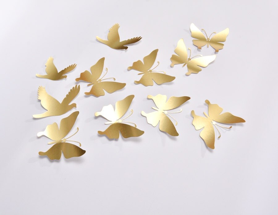 16 Gold Butterfly Wall Decor Gold Butterfly Wedding