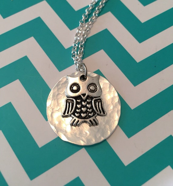 Items similar to Owl Charm Necklace on Etsy
