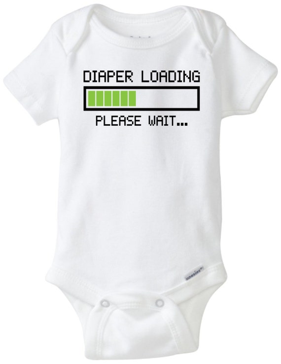 Diaper Loading Baby Onesie Design SVG DXF Vector and PNG