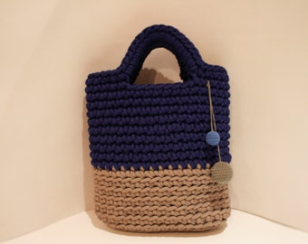 Unique crochet handbag/knit bag/ crocheted rope