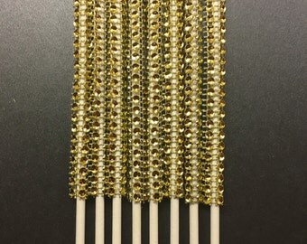 Cake pop sticks, Bling Sticks, Dessert table, Cake pops, Gold lollipop sticks, 15ct