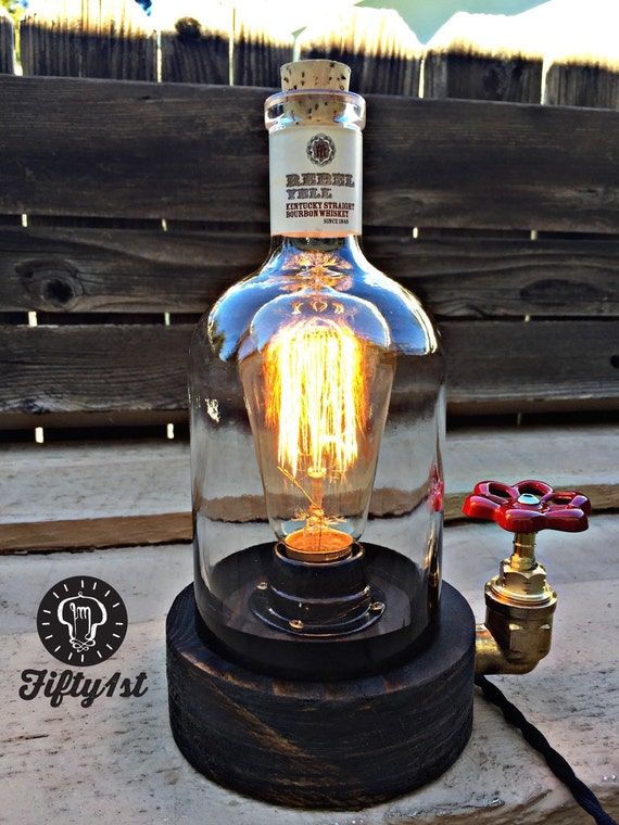 Rustic Desk lamp "Rebel", Reclaimed wood light, Industrail table lamp by Fifty1st steampunk buy now online