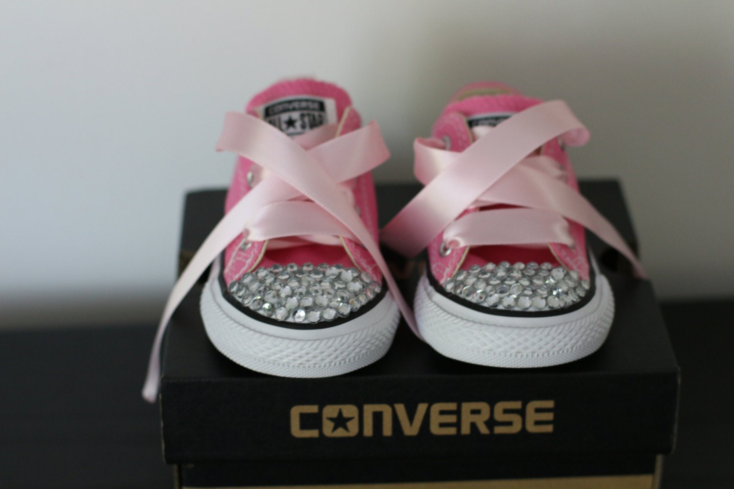 blinged out pink converse