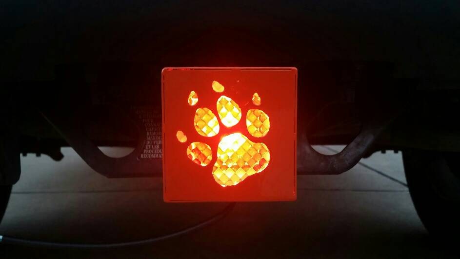 Light Up Paw Print Hitch Cover.