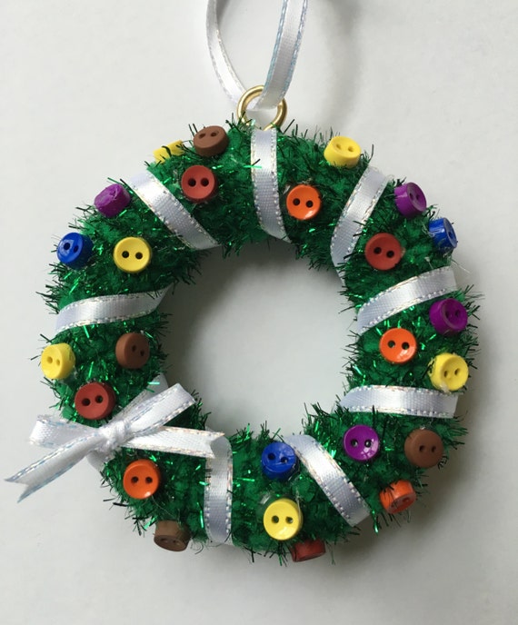 wreath ornament classic christmas mini wreath button wreath ornament classic christmas mini wreath button