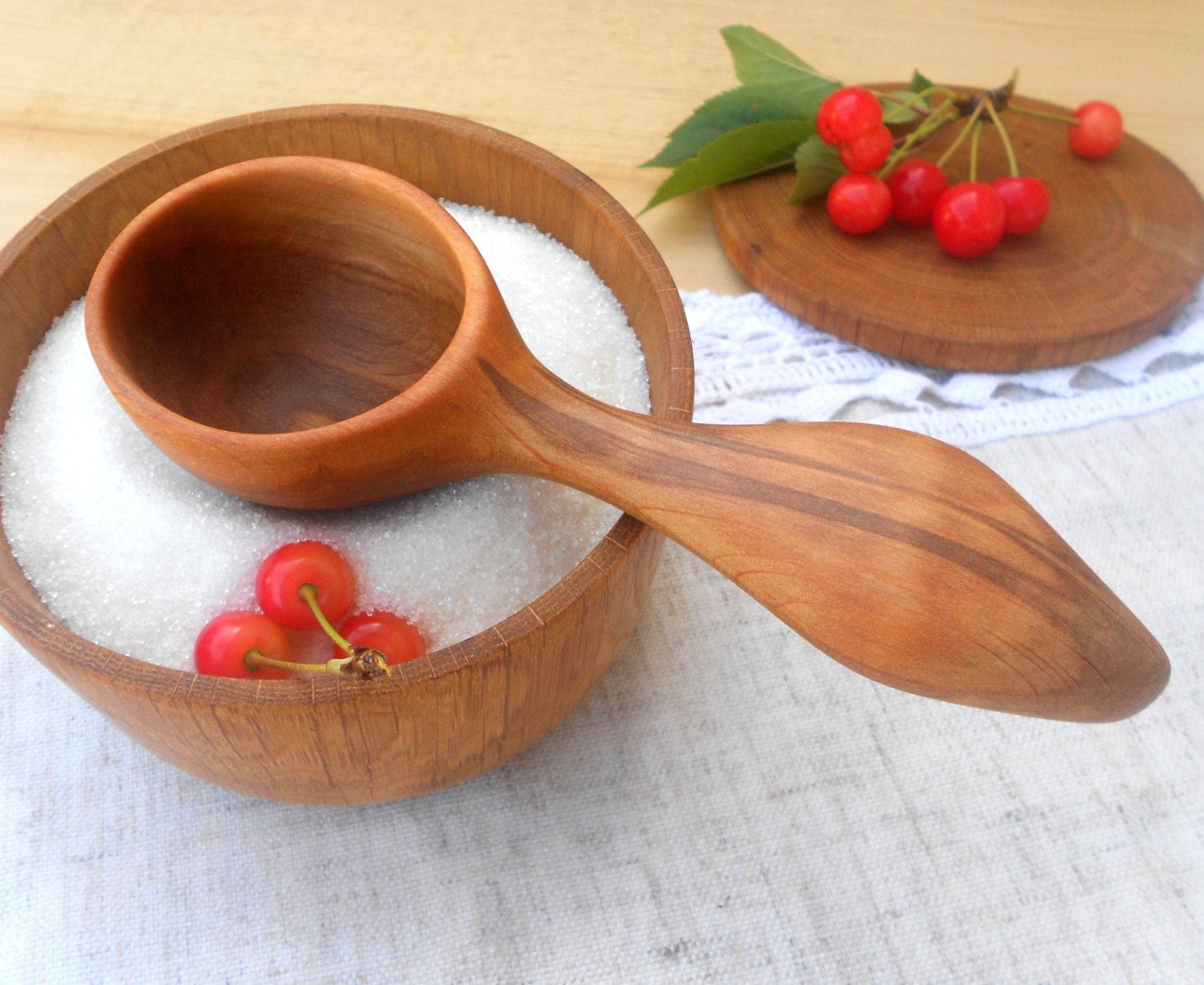 Unique carved wooden scoop from alderwooden by DiamondWoodMaks