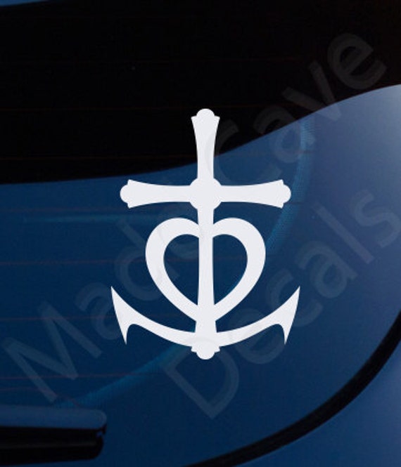 Cross Heart Anchor Christian Decal Car Laptop Graphic Sticker