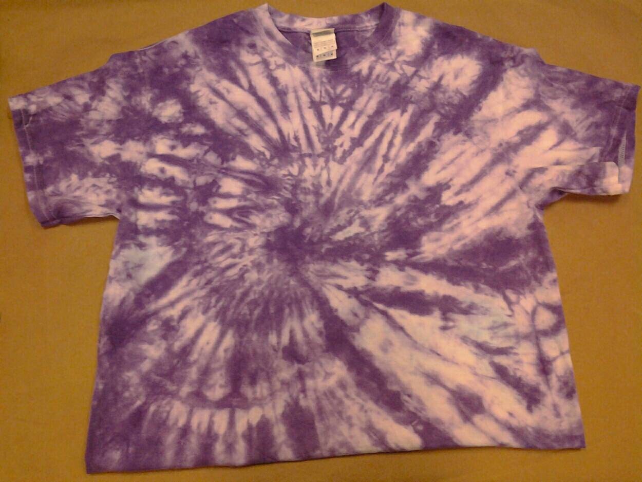 purple and white tie dye shirts