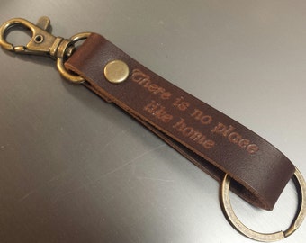 FREE SHIPPING-Personalized Leather Keychain,Genuine Leather Keychain,Leather Keychain,Personalized Keychain,Custom Keychain,Men's Accesories