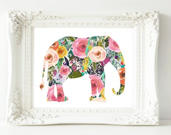 Printable Wall Art Elephant printable art Baby Girl Nursery decor Nursery art Boho nursery Elephant Nursery Print boho best selling items