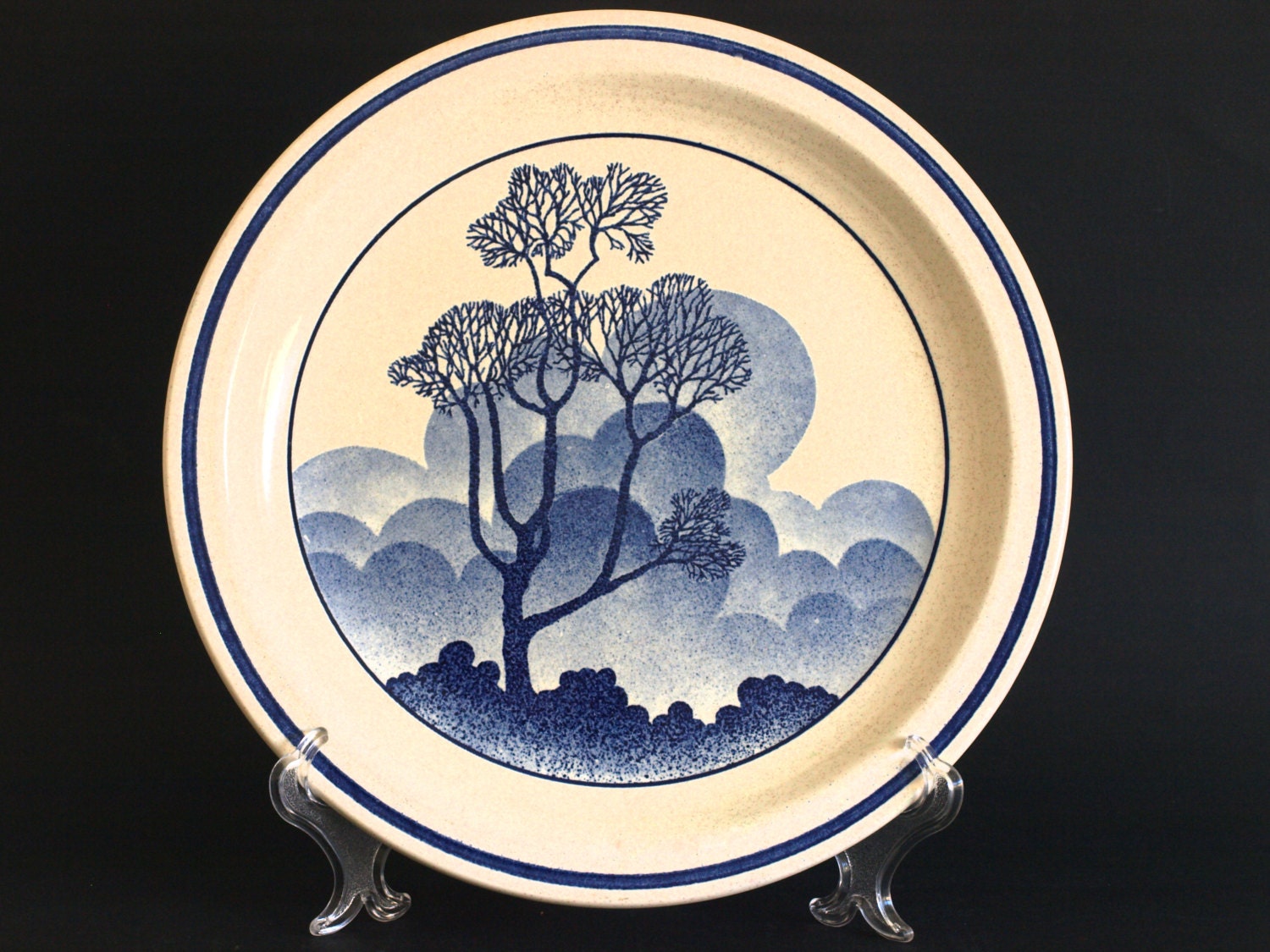Churchill Safari Blue Dinner Plates Set of Four Landscape