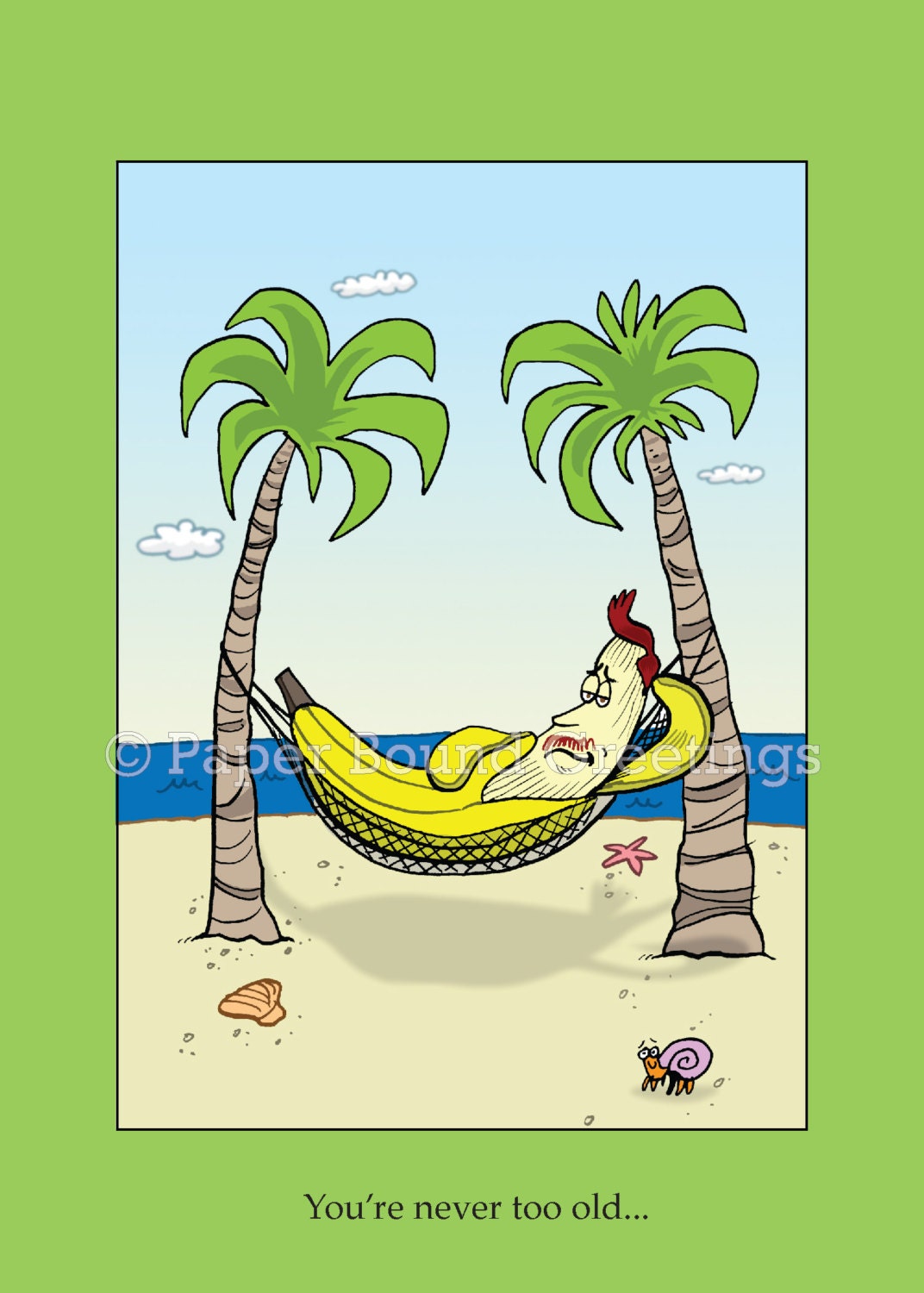 Banana Hammock Humorous Birthday Greeting Card For Her or