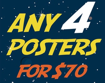 Any 4 Posters - 15% Off Promo Deal - Only for 11x14, 11x17 inch and A3 posters.
