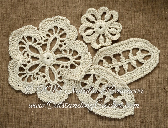 applique leaf crochet pattern and pattern  Crochet Crochet   Applique Flowers lace Leaf Pattern