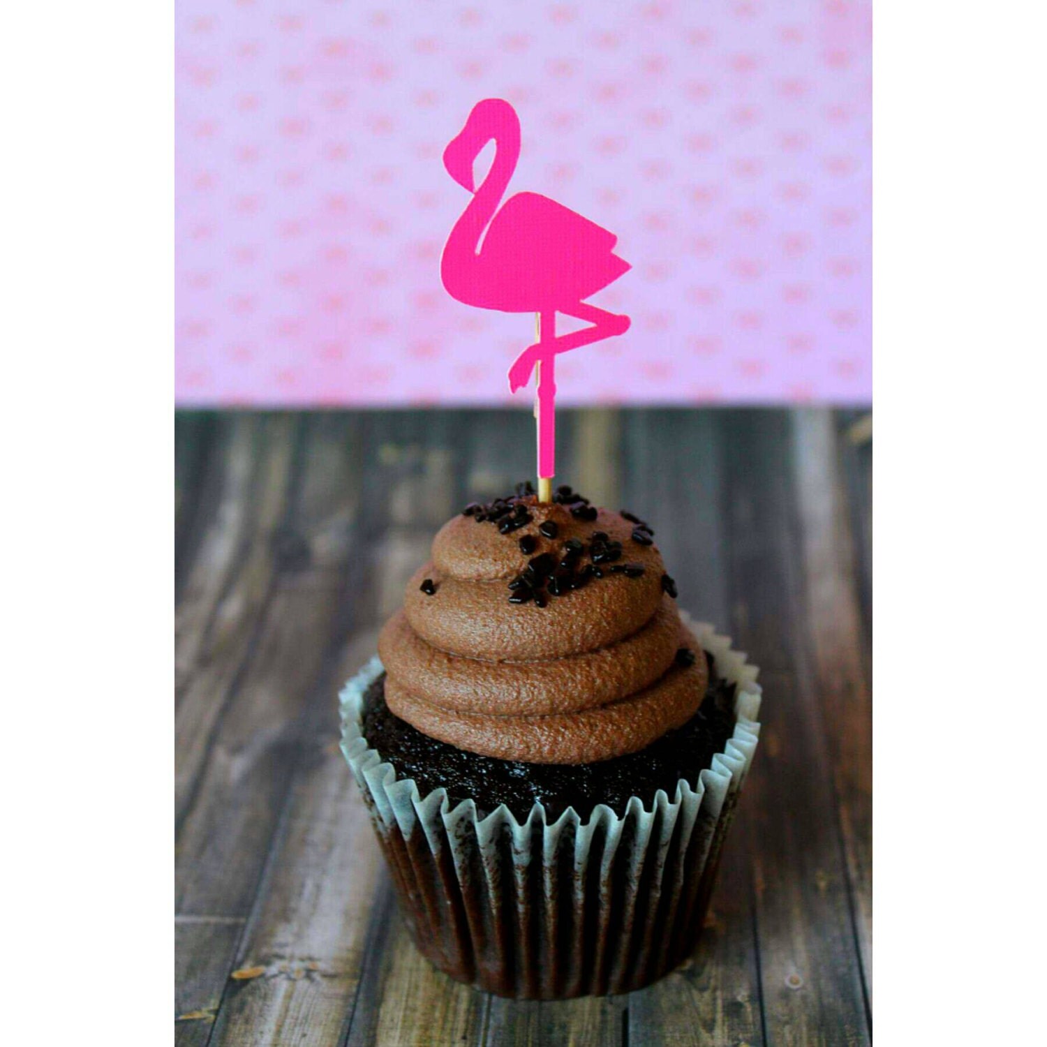 Flamingo Cupcake Toppers. Lets Flamingle Party Decor. Flamingo