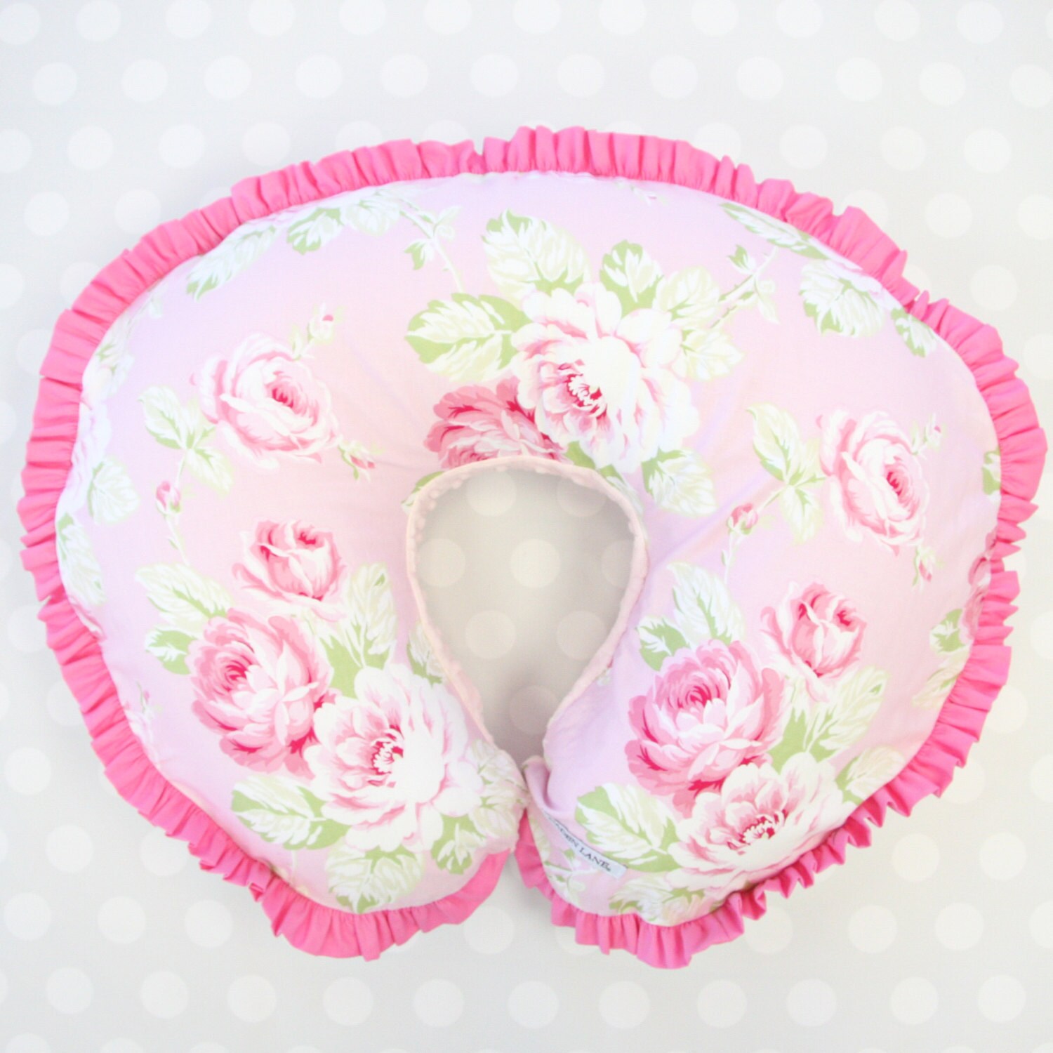 Shabby Rose's Pink Boppy® Pillow Cover by CadenLaneGifts on Etsy