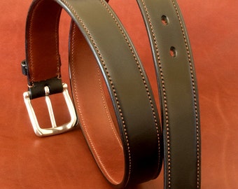 Hand made and stitched leather Belt (32 mm)