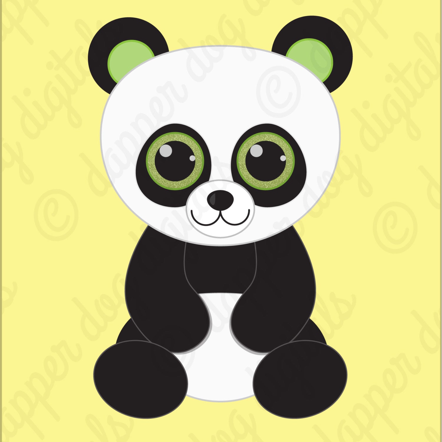 Beanie Boo's Clipart Set Glitter Eyes Commercial Use