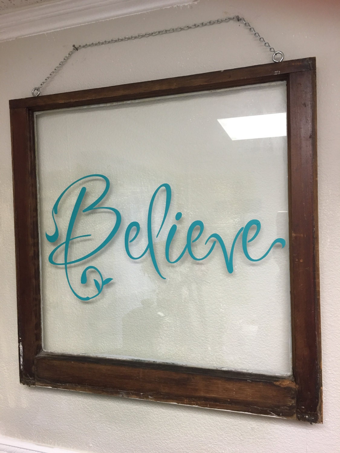 SALE Vintage Window Pane Wood Window Words of