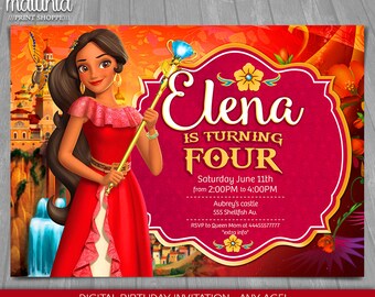Elena of Avalor Invitation - Disney Princess Elena Invite - Elena of Avalor Birthday Invitation - Disney Princess Elena Birthday Party