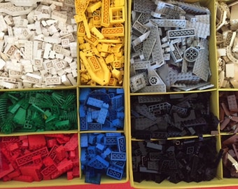 Color Sorted Lego® Bricks, Parts, Pieces for Projects & Crafts! 1 pound bulk LEGO® part lot All colors! Black, grey, blue, red, yellow etc.!