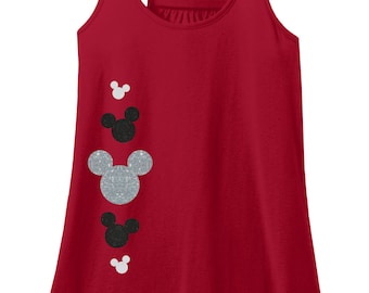 Glitter Mickey Mouse Adult Racerback Tank Top, Disney Mickey Mouse Shirt, Disney Vacation Shirt, Mickey Mouse Tshirt, Mickey Mouse Tank Top