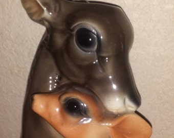 Vintage Deer and fawn vase- Lofisa