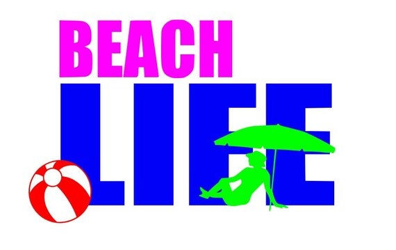 Download Items similar to Beach Life Cutting Files Silhouette SVG ...