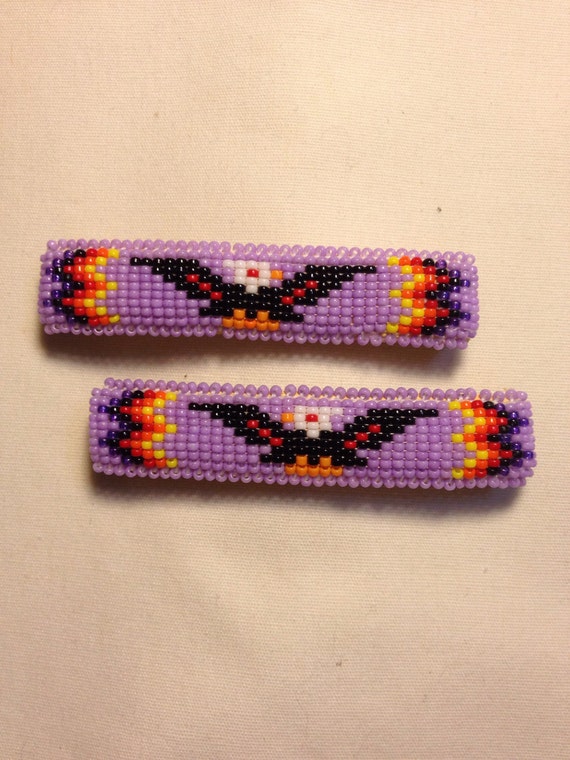 Native American beaded barrettes.