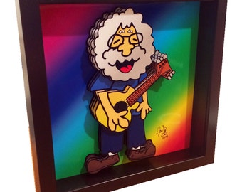 Grateful Dead Art Jerry Garcia Art The Grateful Dead Poster Art 3D Pop Art Print Artwork