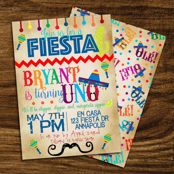 First Birthday Fiesta Invitations 2
