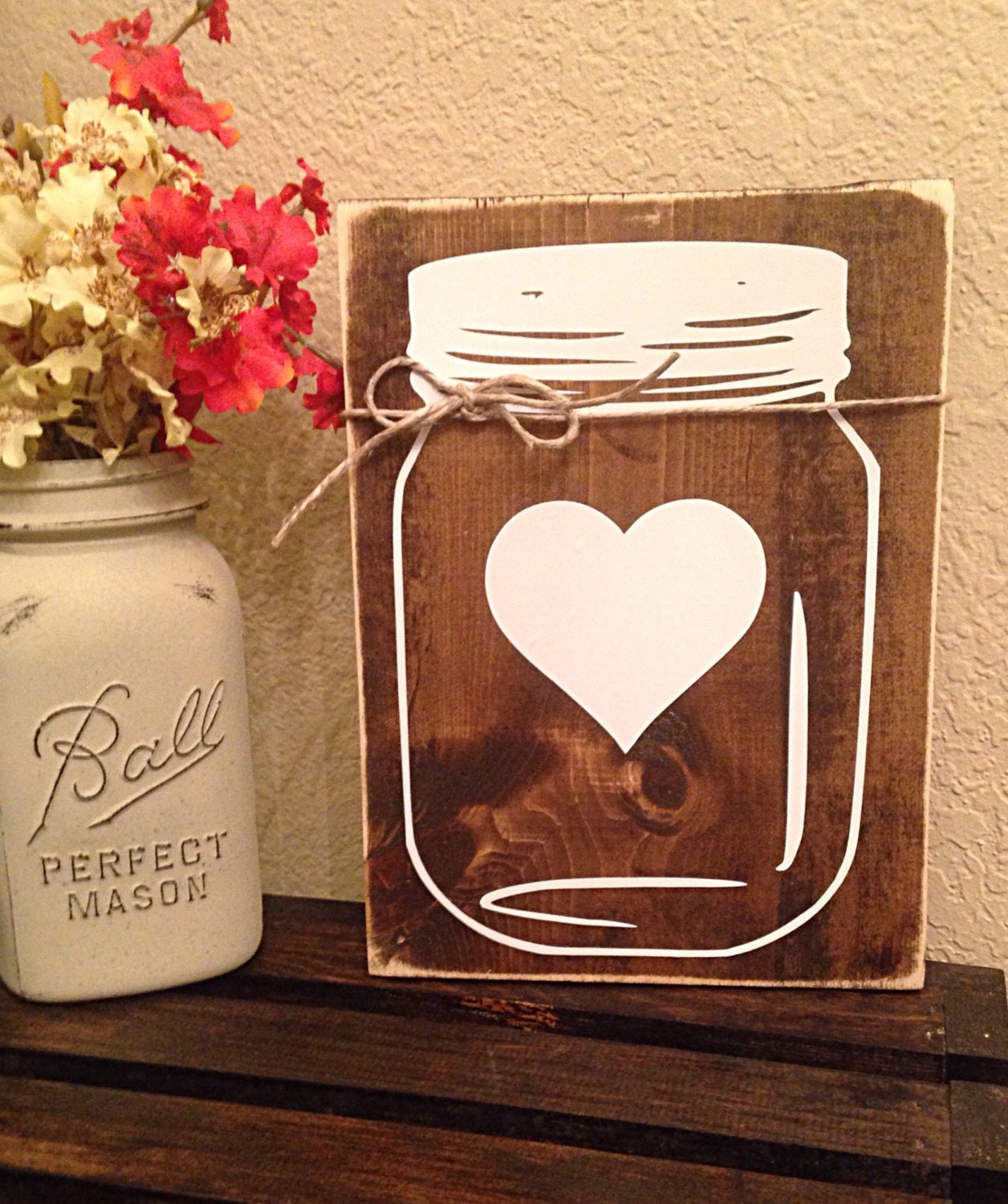 Mason jar sign rustic decor Mason jar decor farmhouse