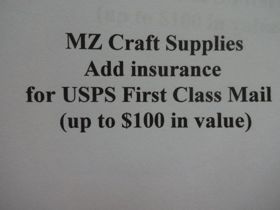 Add insurance for USPS First Class Mail by MZCraftSupplies on Etsy
