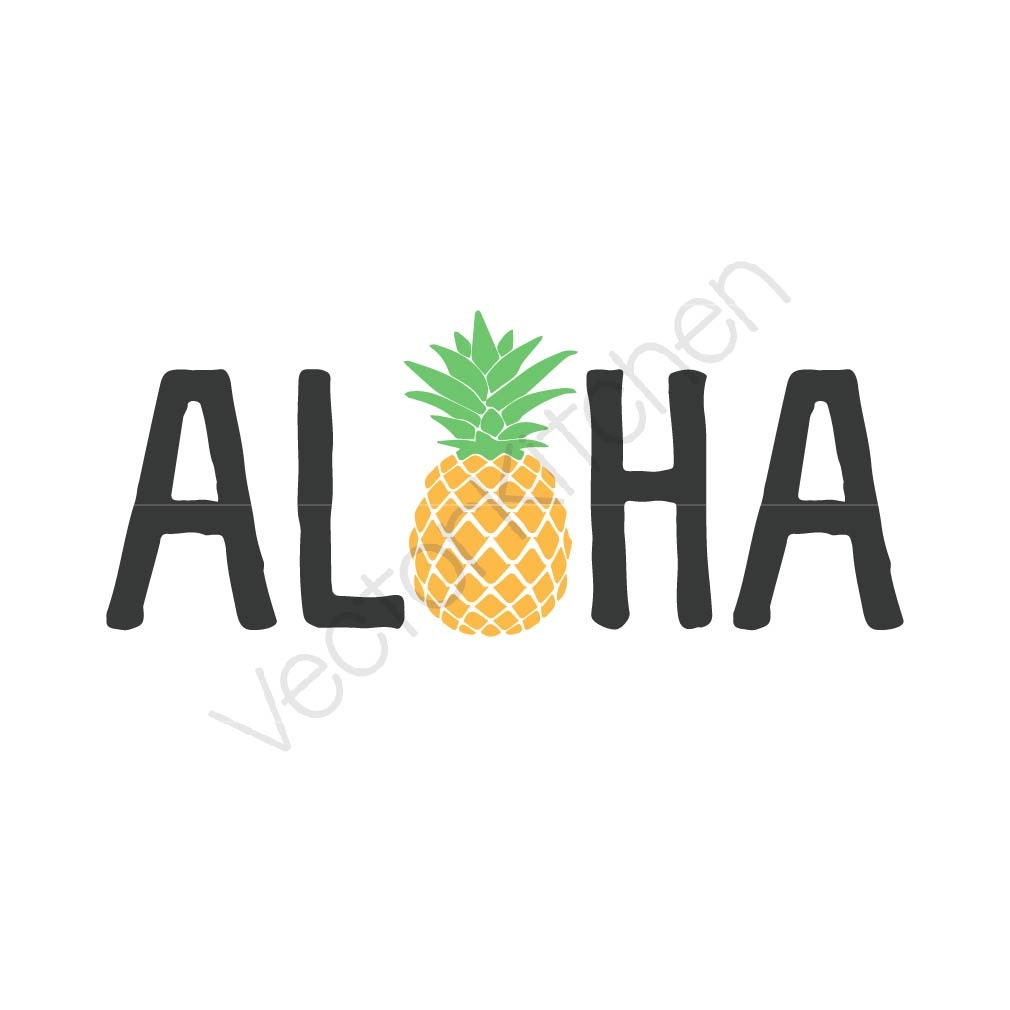 Download Aloha Pineapple Template SVG EPS Silhouette DIY Cricut