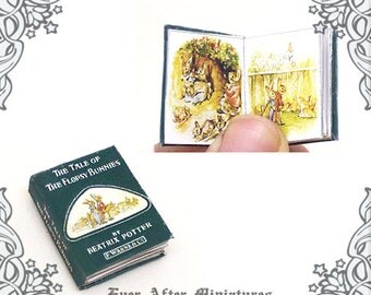The Tale of the Flopsy Bunnies Dollhouse Miniature Book – 12th Scale Openable BEATRIX POTTER Rabbit Miniature Book - Printable DOWNLOAD