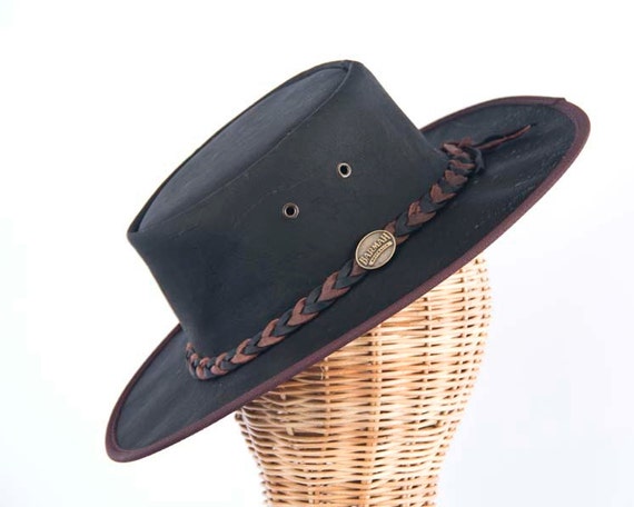 Real Australian Kangaroo Leather Hat. Original Hat-in-a-Bag.