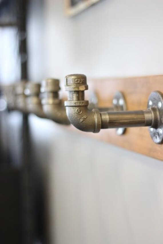COAT RACK... Rustic...Steel Plumbing Fittings...Wall