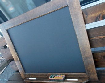Wood Framed Chalkboard - Kitchen Chalkboard - Large Framed Chalkboard - Tall Chalkboard - Rustic Chalkboard - Chalkboard With Ledge 24 x 30